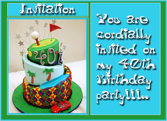 Animated Birthday Greetings Cards. 40th Birthday Party Invitation